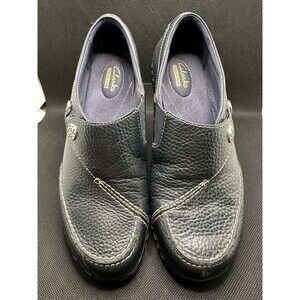 Clarks Collection Shoes Womens 6.5M Ashland Lane Loafers 15260 Navy Leather